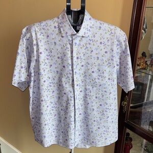Alan Flusser Purple and White Floral Men's Shirt